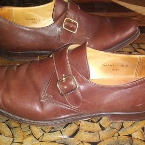 PEAL & CO x CROCKETT & JONES Brown Calfskin Monk Strap Dress Shoes England